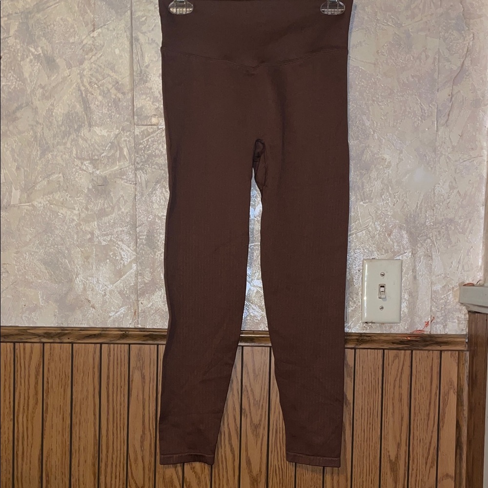 Brown pink active leggings (m)(nwt)